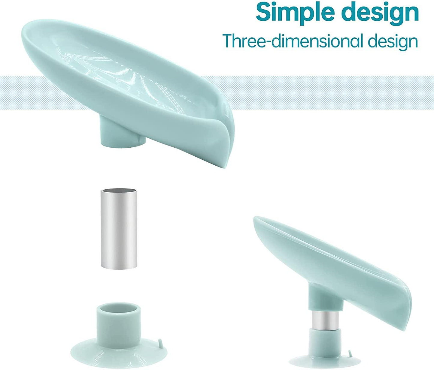 🌿 LeafyFlow™ – Self-Draining Soap Holder with Suction Cup (Pack of 1)