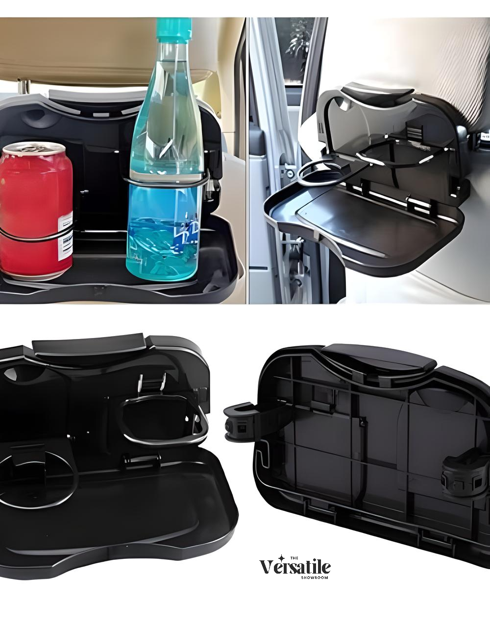 Car Travel Plastic Foldable Meal & Drink Cup Tray
