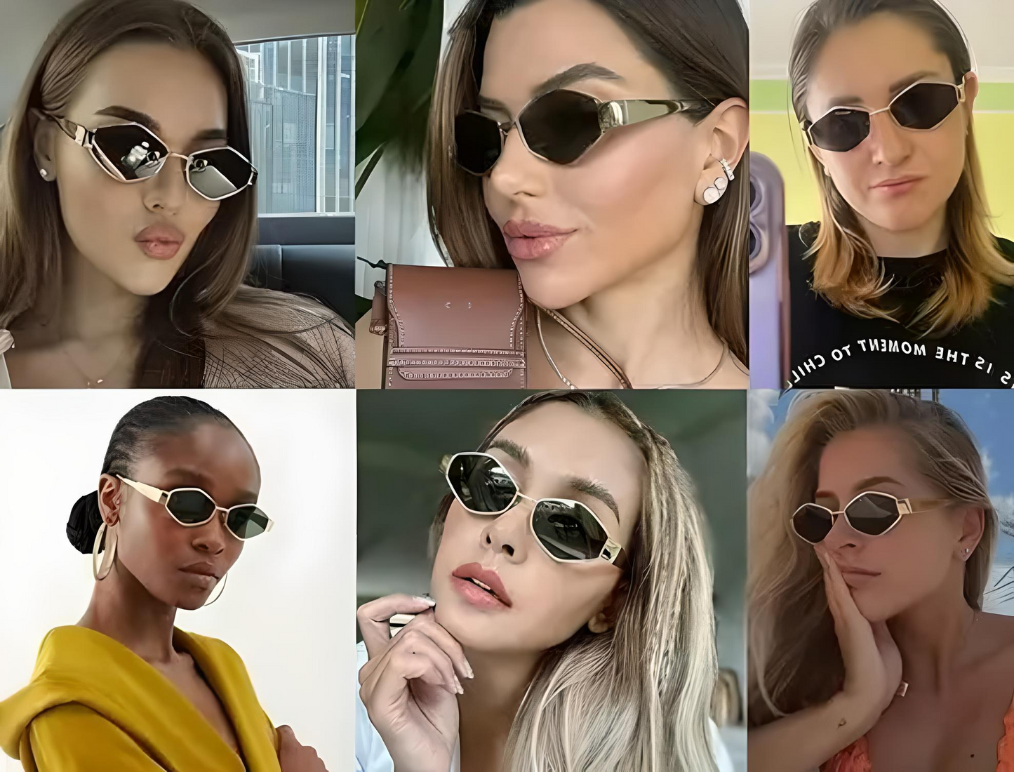 π₯ Hexagon Gold Black Sunglasses for Women β Trendy Retro Cat-Eye Shades π UV Protected