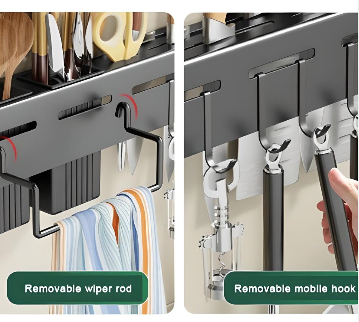 Kitchen Shelf Stainless Steel Floating Shelves – Wall Mount Knife Holder