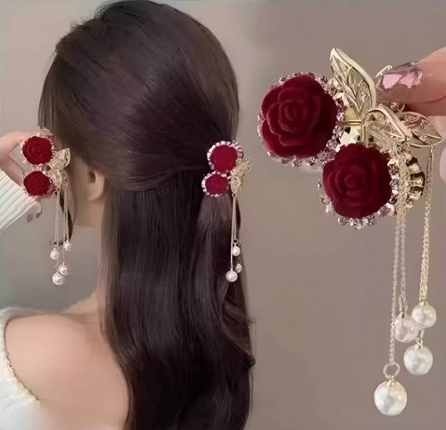 Tropical Bloom – 4-Piece Hawaii Beach Floral Claw Clips 🌺🏝️