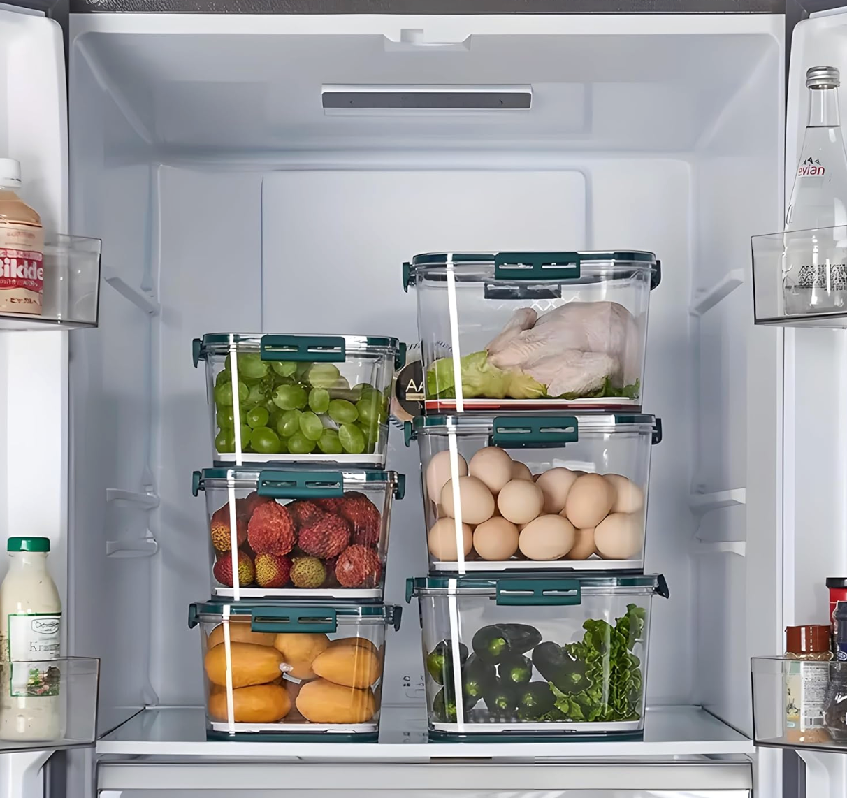 Storage Box Refrigerator Storage Box Vegetable And Fruit Box Drain Basket ( Pack Of 3 )