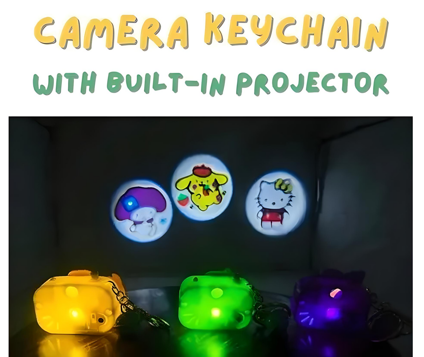 📸✨ Camera Projector Keychain for Kids – Cute Cartoon Mini Toy | Random Color | Pack of 1