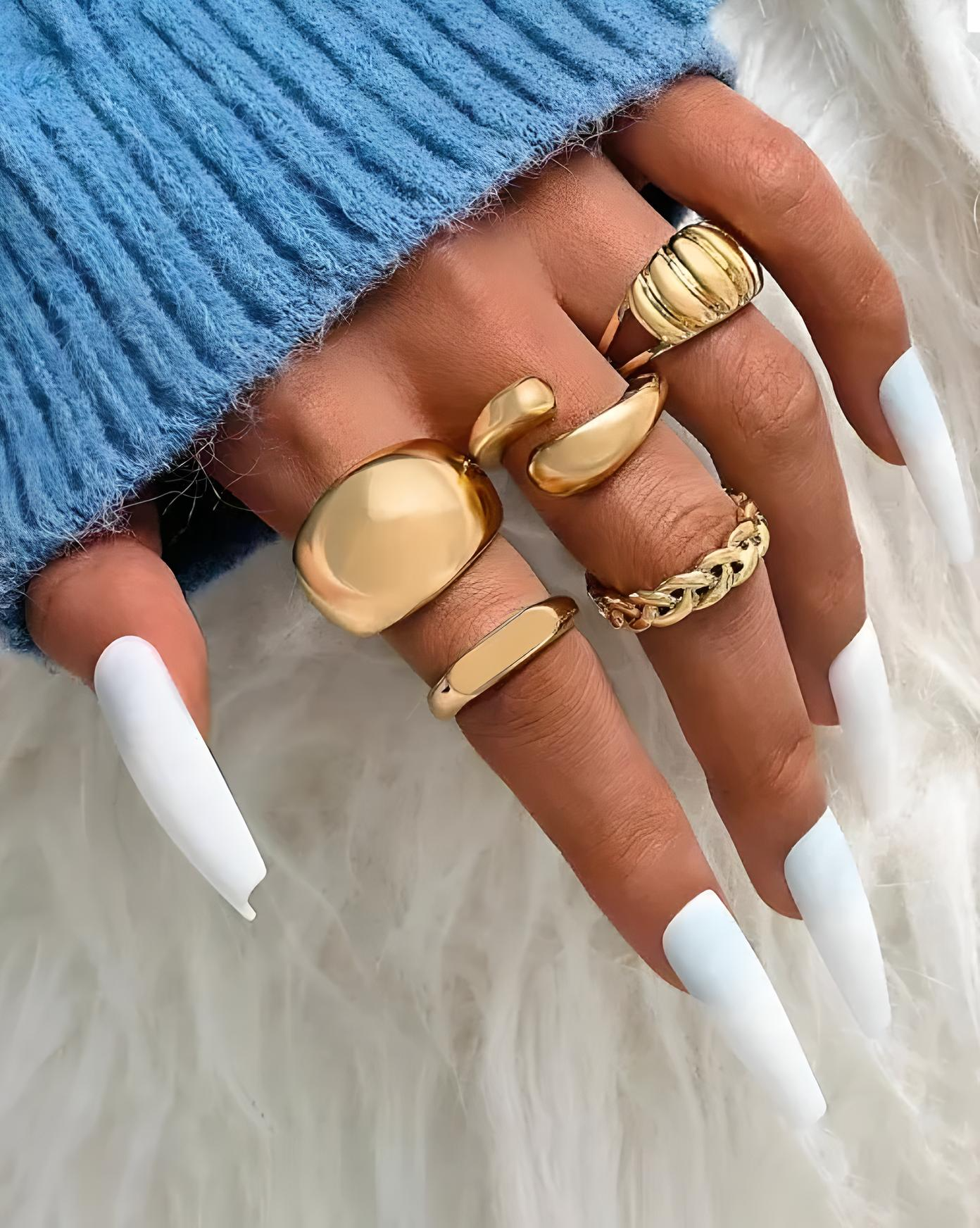 โจ Bold & Beautiful Gold Plated Rings Set โจ