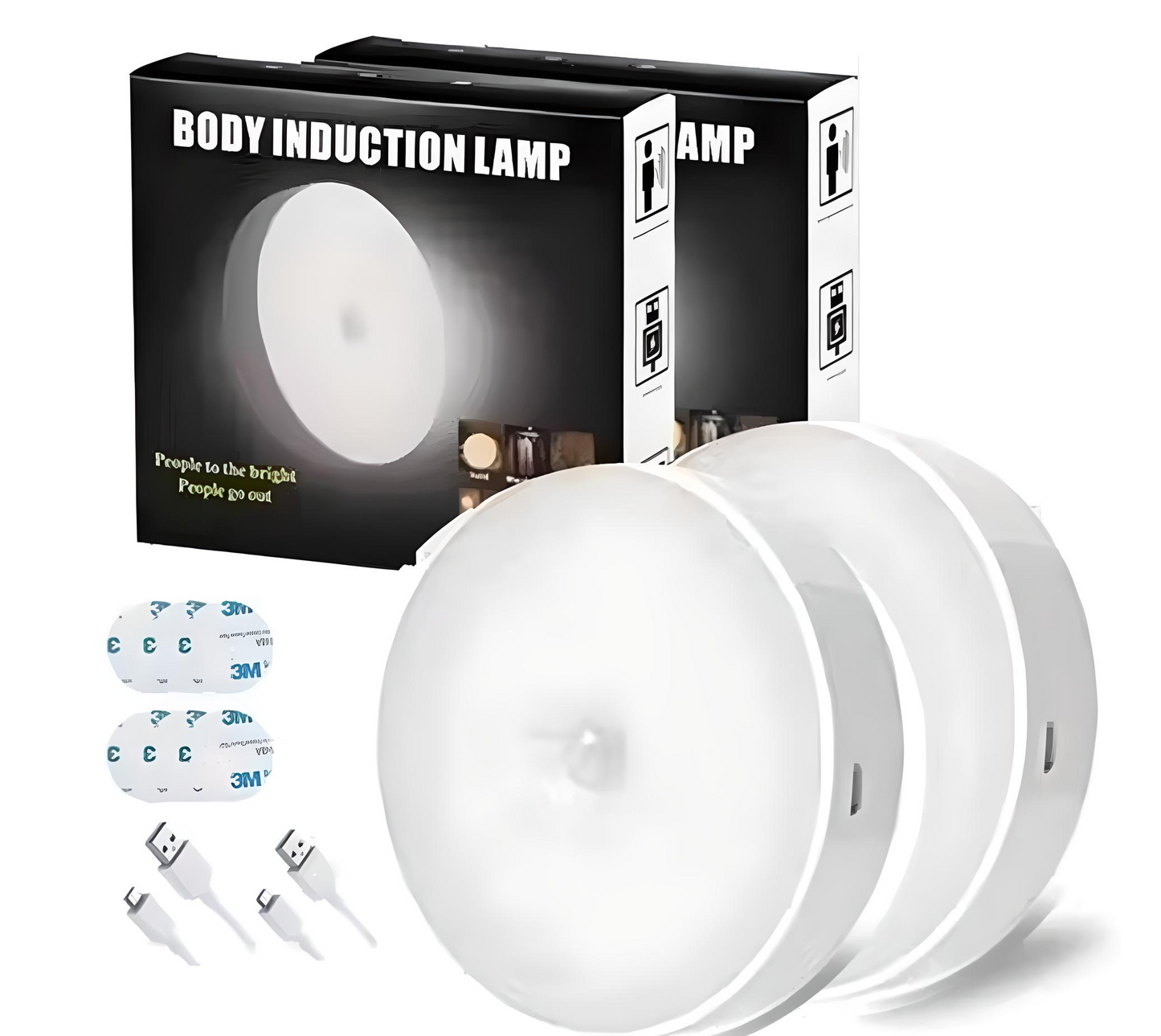 GlowSense™ Rechargeable Motion Sensor LED Nightlight – Wireless, USB Charging, Self-Adhesive (Pack of 1)