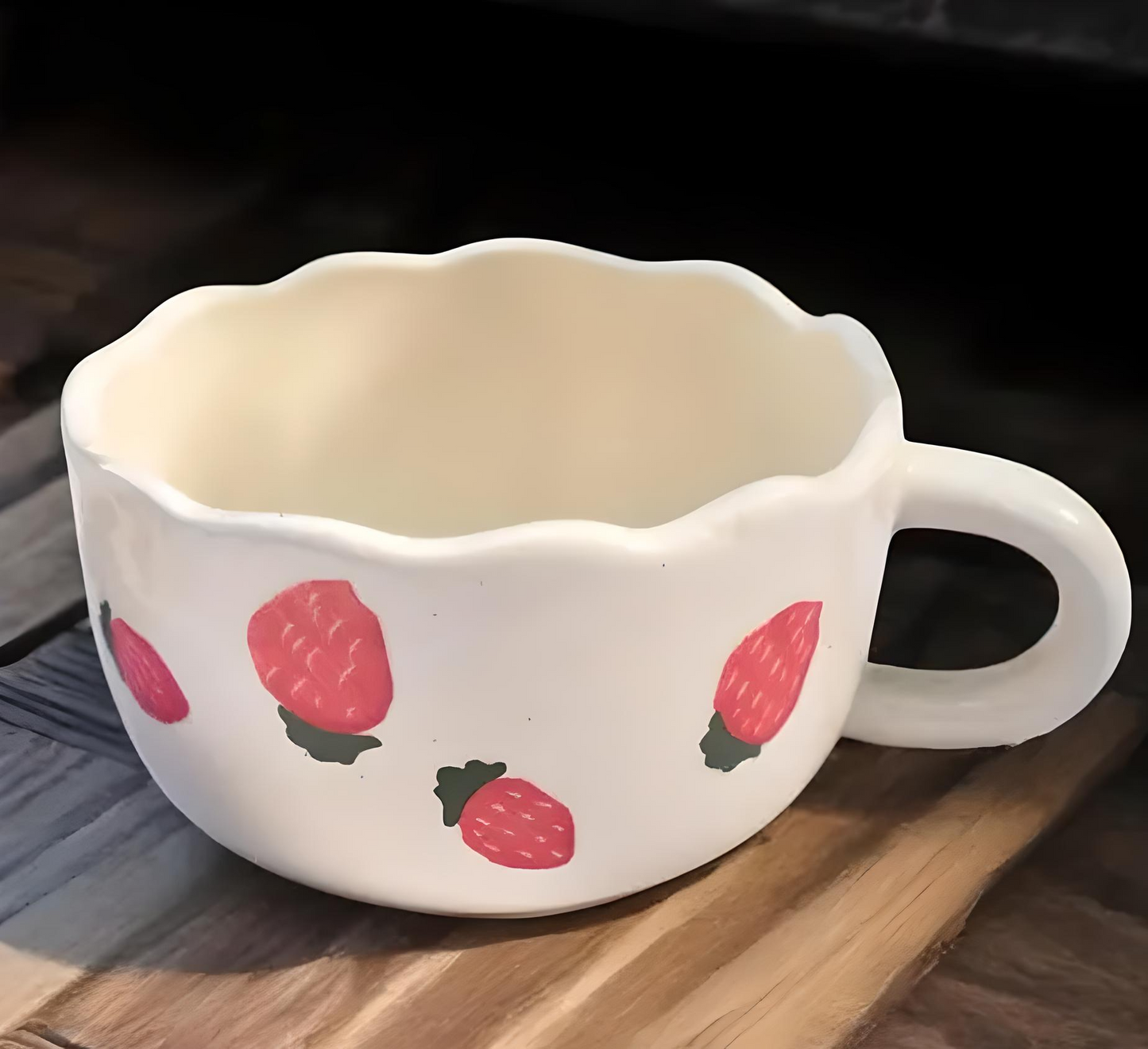 🍓 Cute Strawberry Ceramic Cup