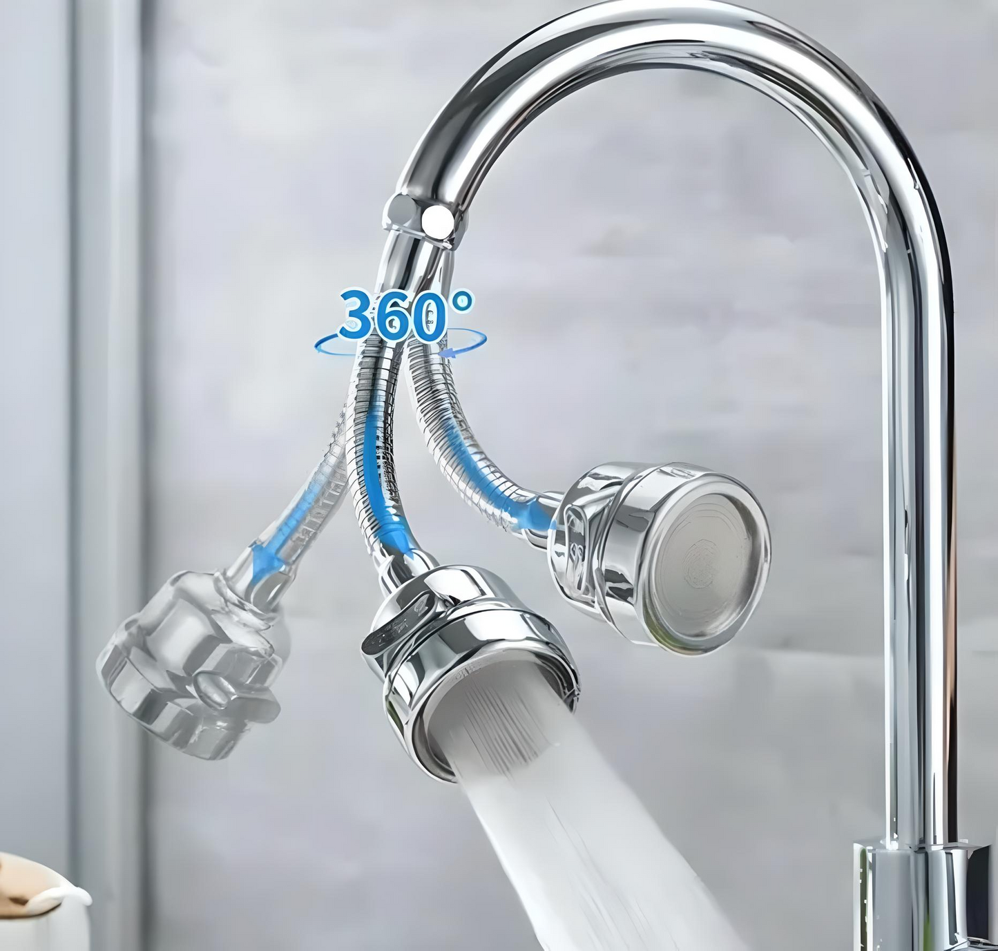🌀 AquaSpin 360 Faucet Sprayer – Rotatable Kitchen Essential!