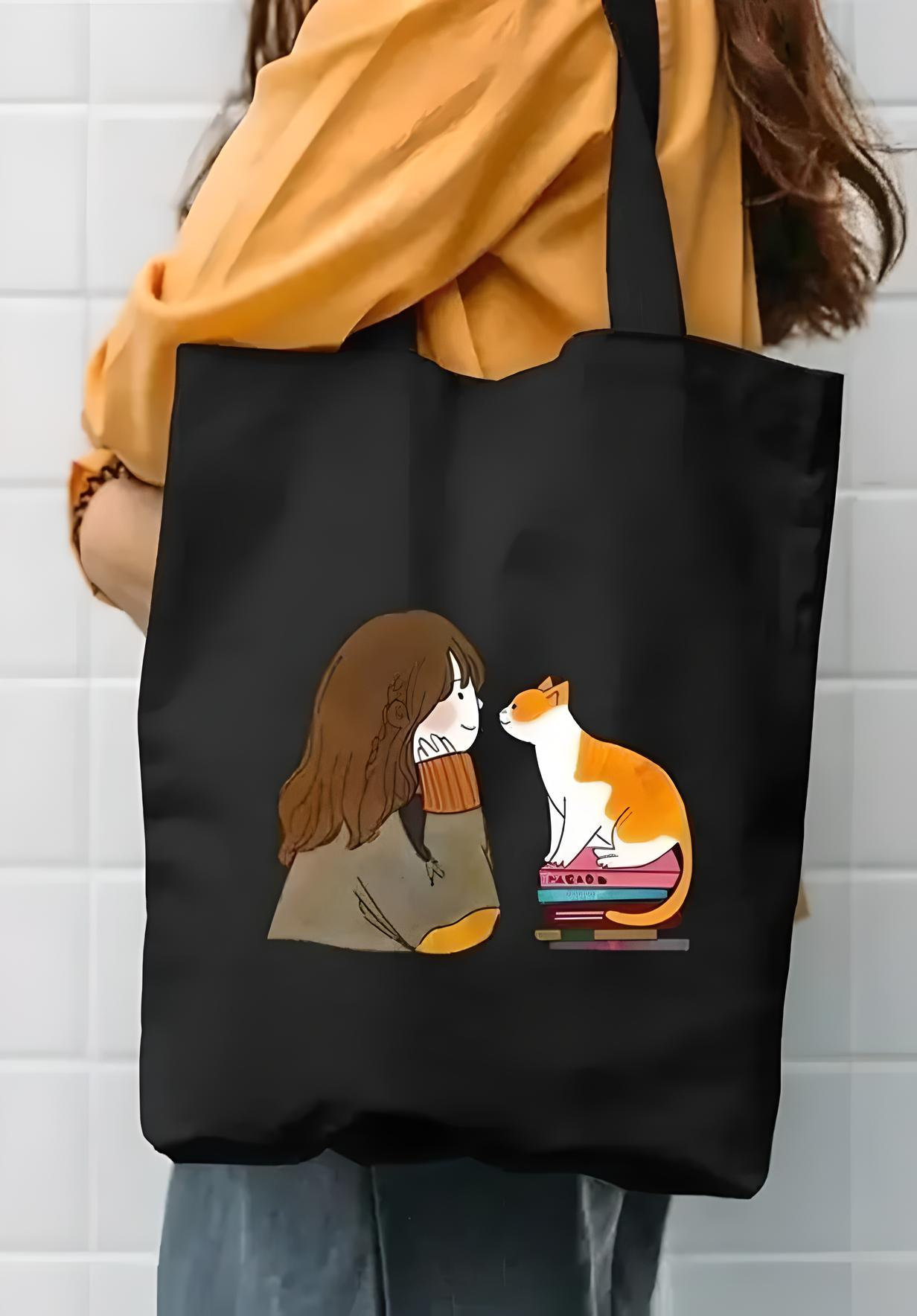 ๐ Stylish Printed Canvas Tote Bag for Women