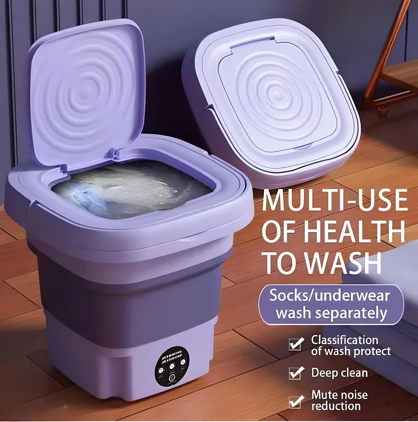 Semi-Automatic Folding 11L Mini Washing Machine with Dryer – Deep Cleaning for Underwear & Small Clothes