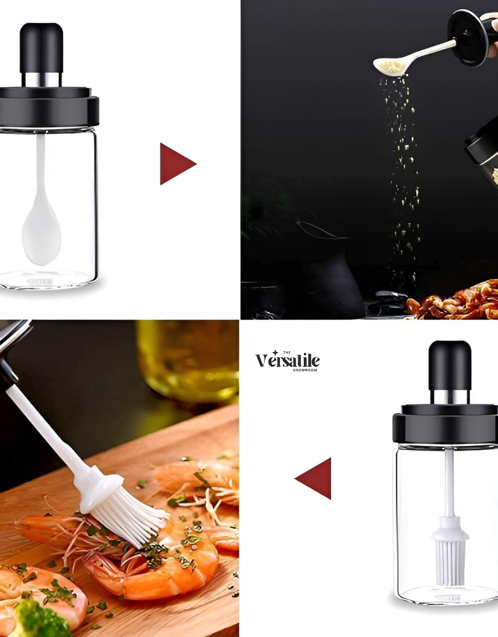 🫙 Oil & Sauce Dispenser with Spoon and Brush (Pack of 2)