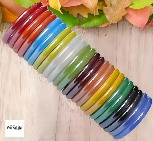 Vibrant 12-Color Acrylic Bangle Set – 24 Pcs Multicolor Bangles for Women & Girls
