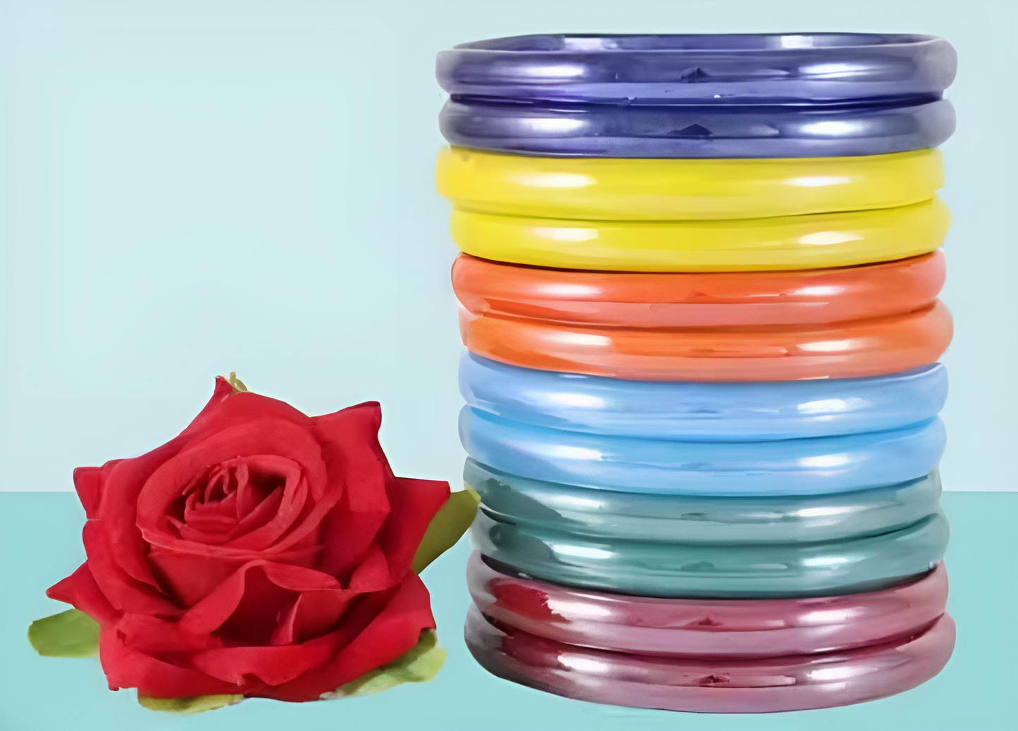 Vibrant 12-Color Acrylic Bangle Set – 24 Pcs Multicolor Bangles for Women & Girls