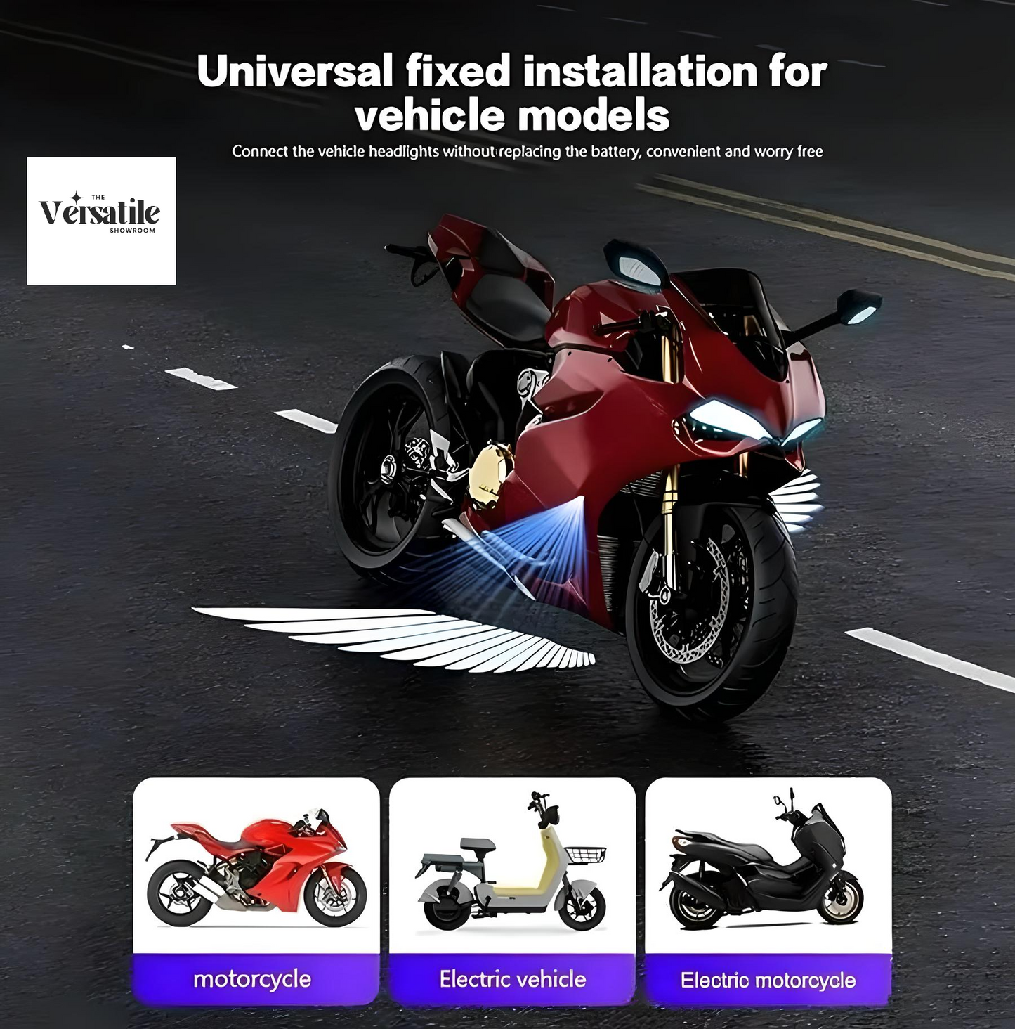 Motorcycle Angel Wing Projector Lights (Waterproof, 1 Pair)
