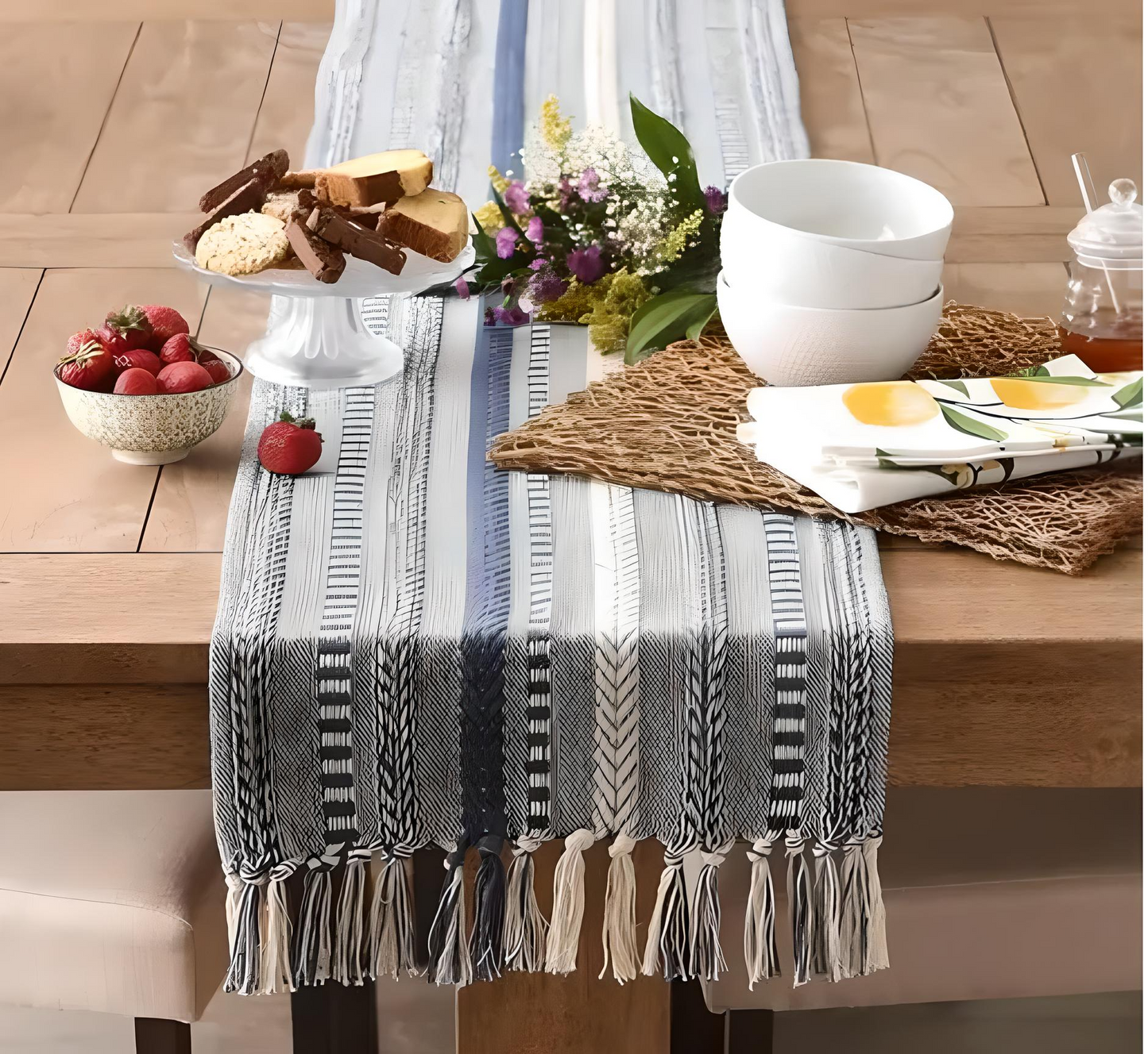 🪄 Handwoven Table Runners – Premium Cotton | 14x72 Inches