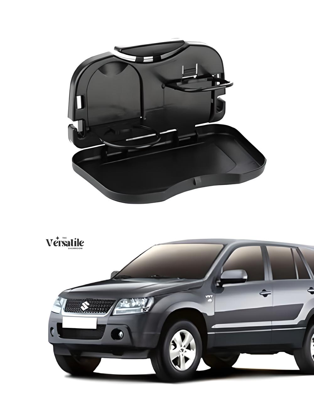 Car Travel Plastic Foldable Meal & Drink Cup Tray