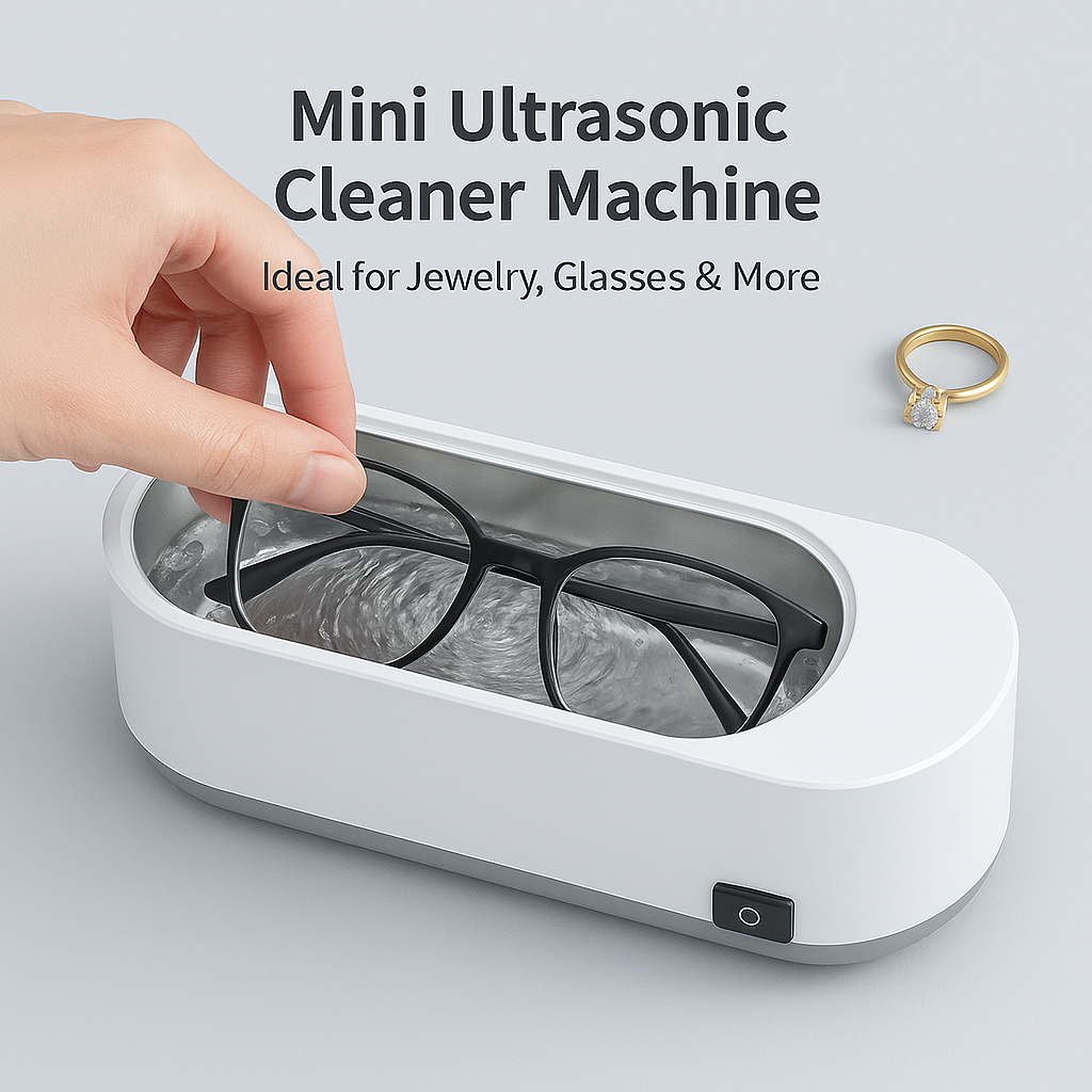 ✨ Mini Ultrasonic Jewelry & Eyewear Cleaner – Portable High-Frequency Cleaning Machine for Sparkling Shine! ✨