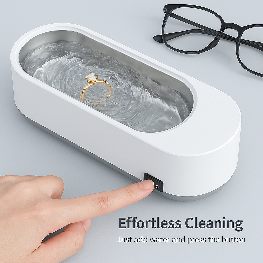 ✨ Mini Ultrasonic Jewelry & Eyewear Cleaner – Portable High-Frequency Cleaning Machine for Sparkling Shine! ✨