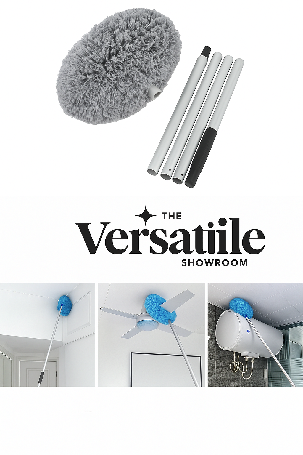 ✨ UltraFlex™ Extendable Washable Duster – Perfect for Ceiling Fans & Corners! ✨