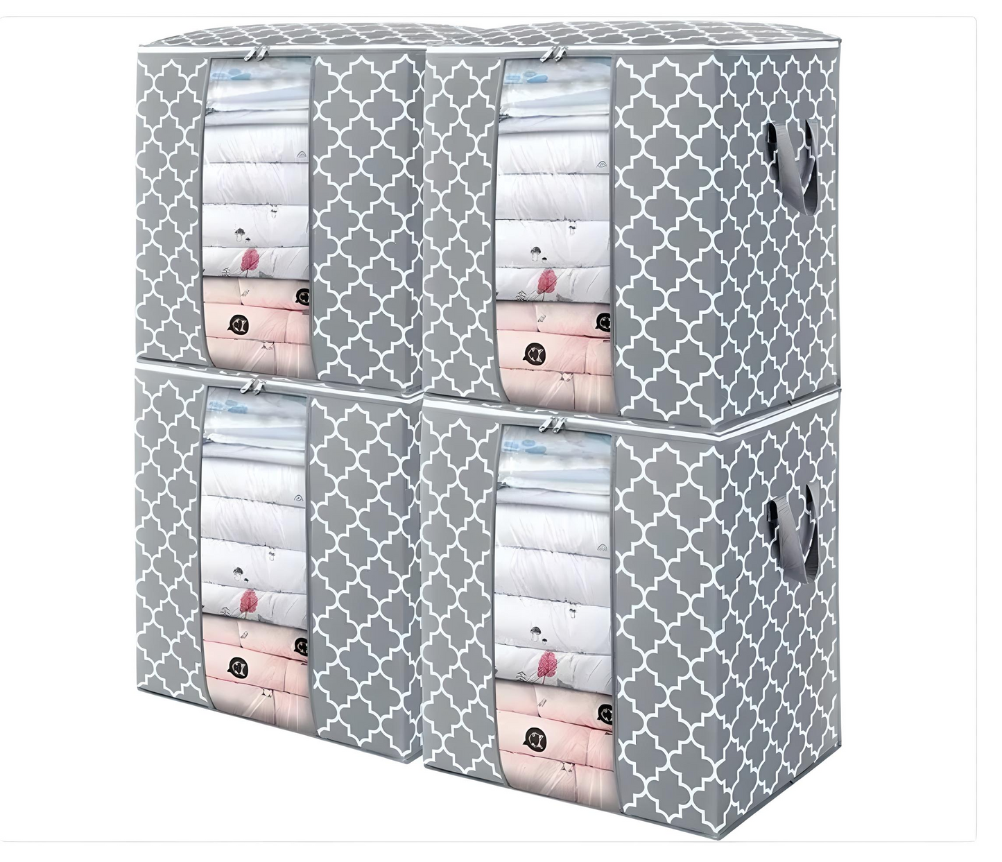 🧺 Premium Grey Storage Bags – Foldable, Spacious & Strong 💪