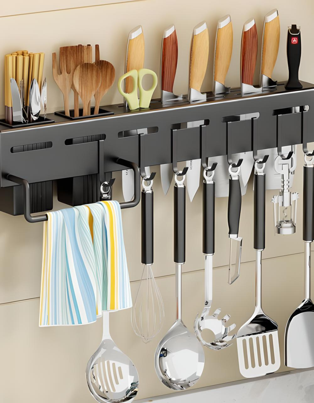 Kitchen Shelf Stainless Steel Floating Shelves – Wall Mount Knife Holder