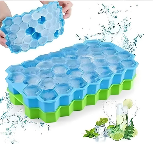 🧊 Honeycomb Shape Silicone Ice Cube Tray – Pack of 2