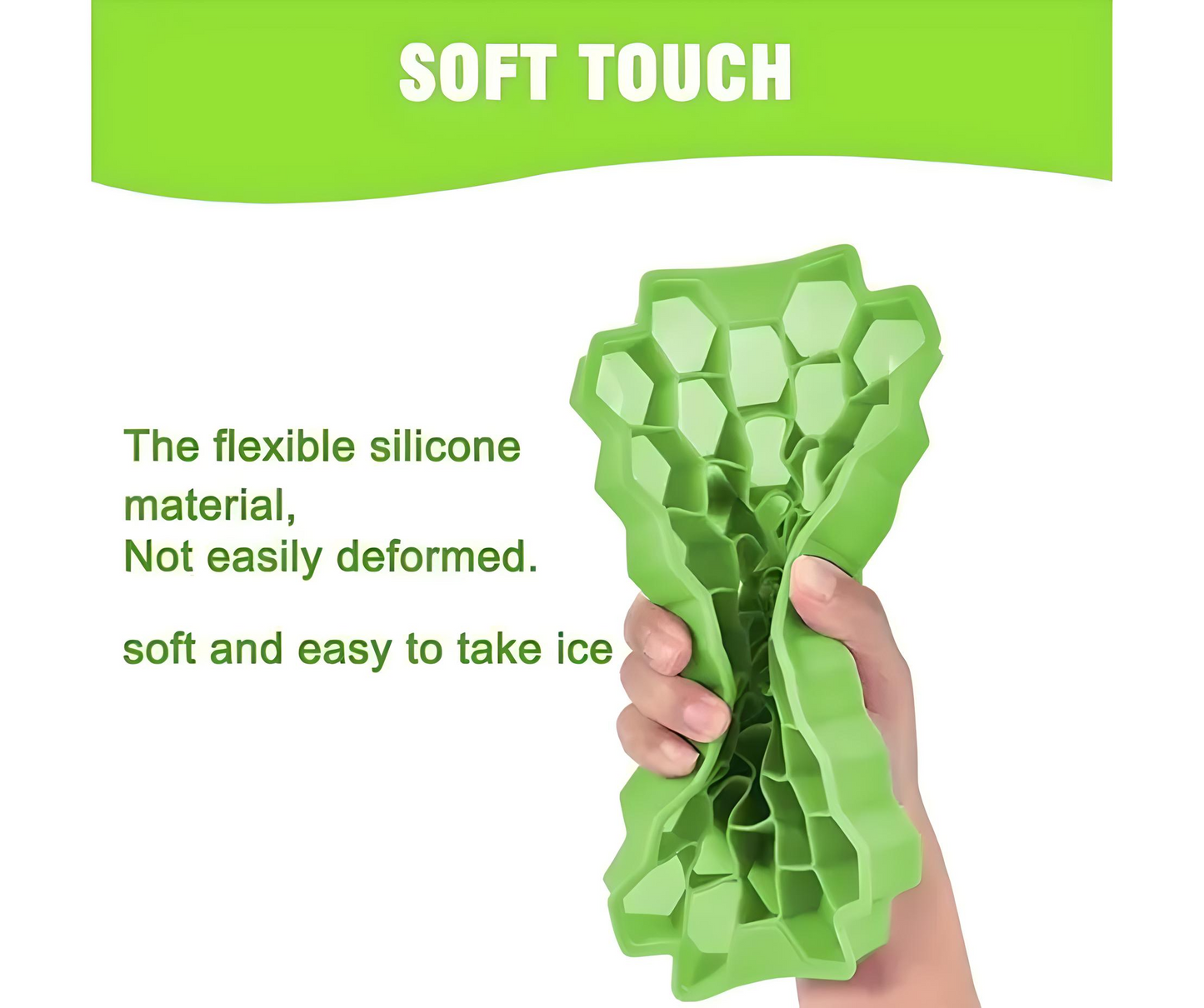 🧊 Honeycomb Shape Silicone Ice Cube Tray – Pack of 2