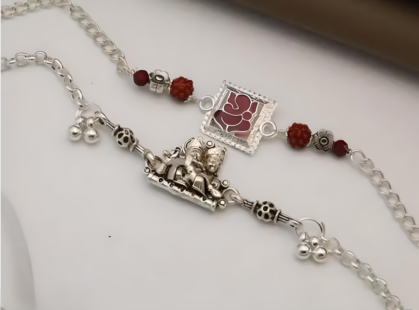 Rakhi for Bhaiya-Bhabhi – Traditional Brass Rakhi Set