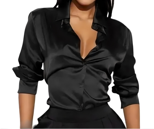 🖤 Black Casual Satin Shirt – Sleek, Stylish & Versatile