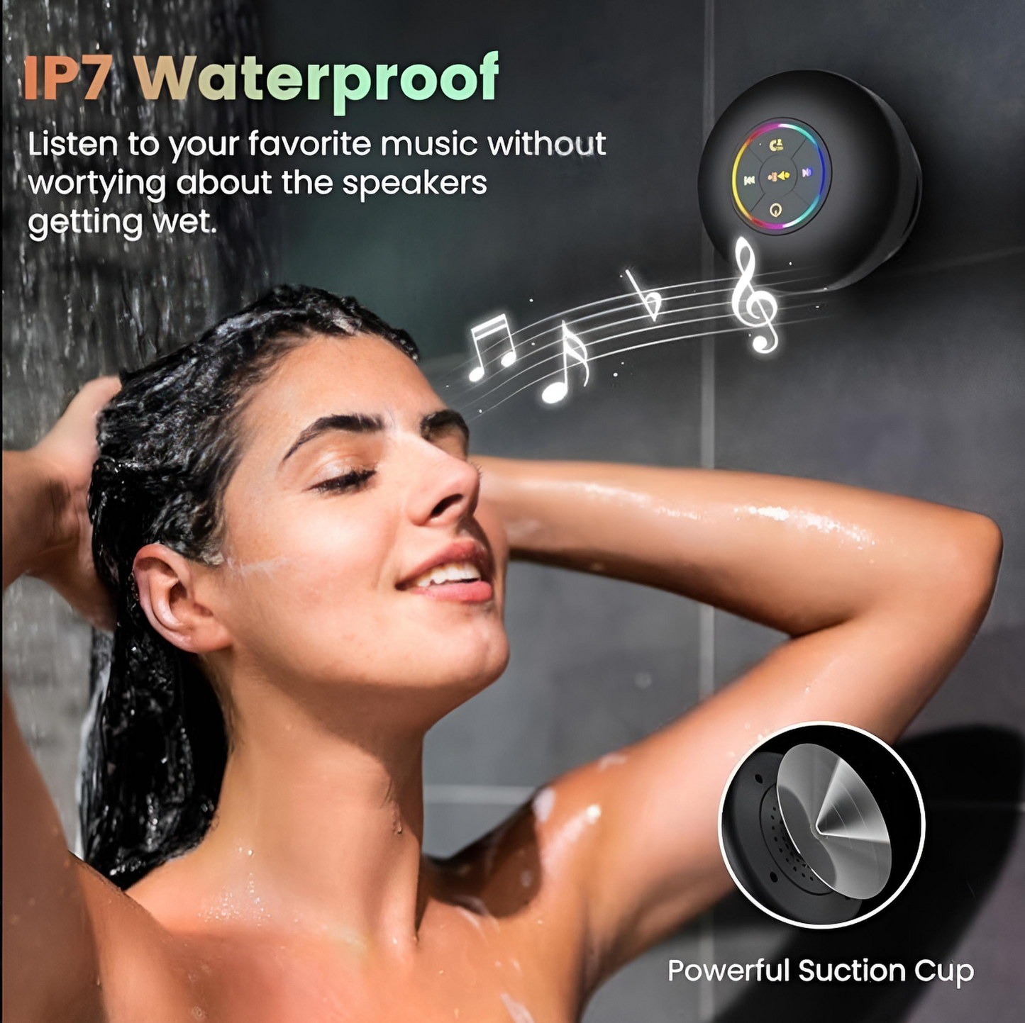 AquaBeat™ Waterproof Bluetooth Shower Speaker