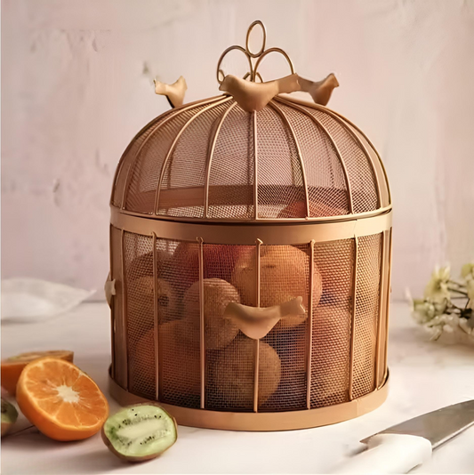 Golden Birdcage Fruit Basket