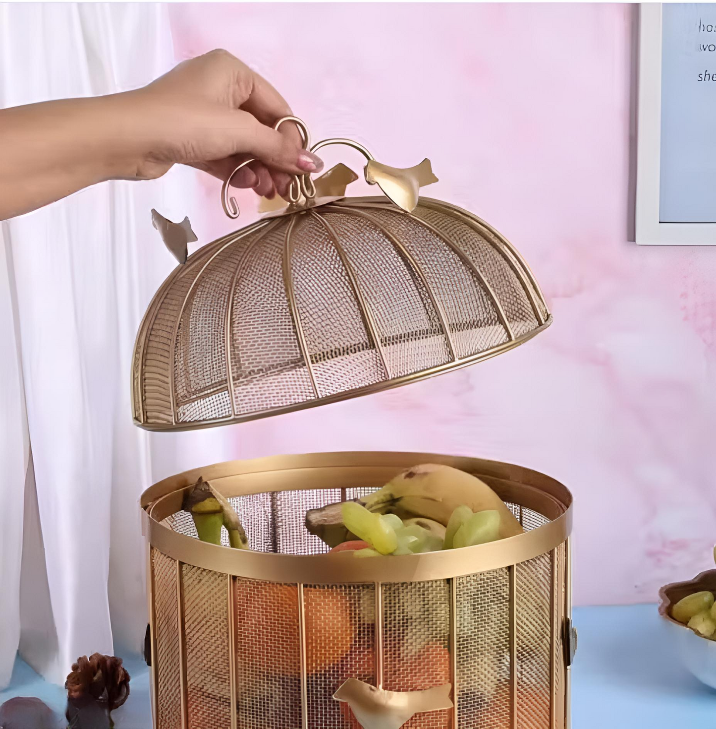 Golden Birdcage Fruit Basket
