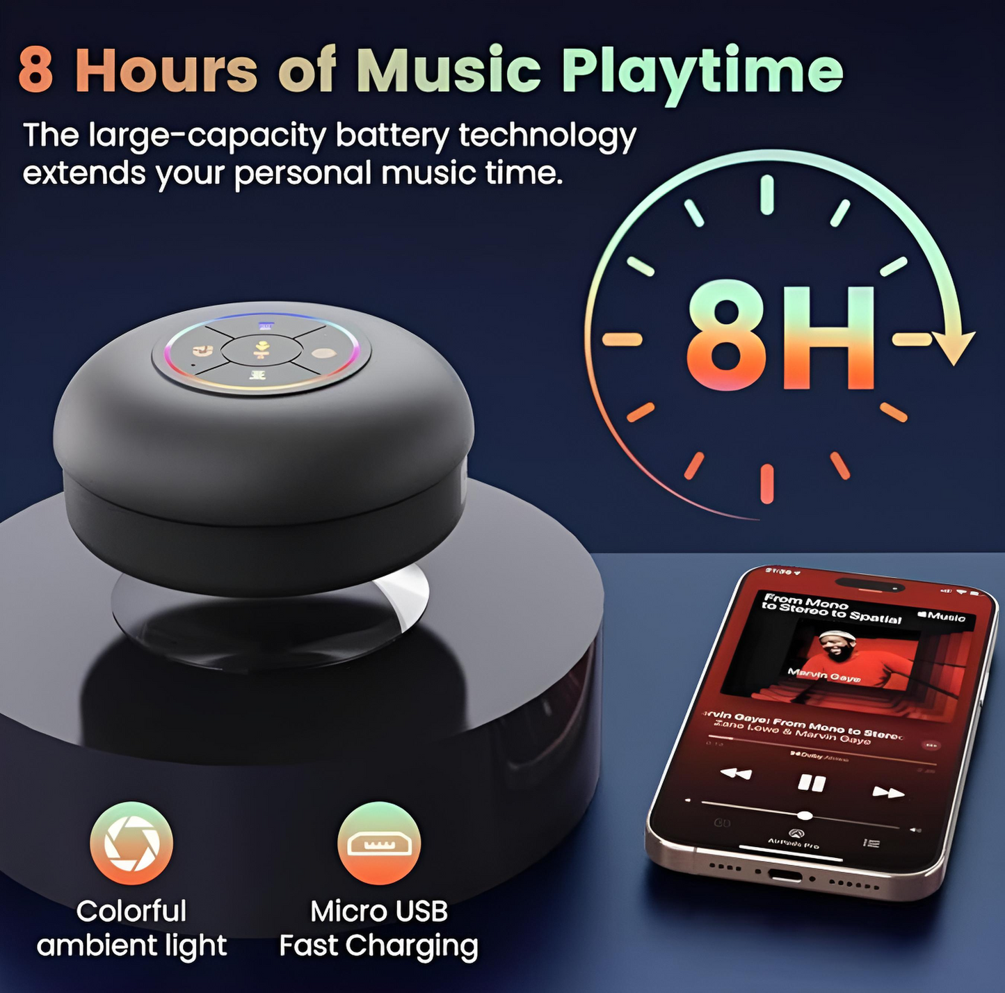 AquaBeat™ Waterproof Bluetooth Shower Speaker