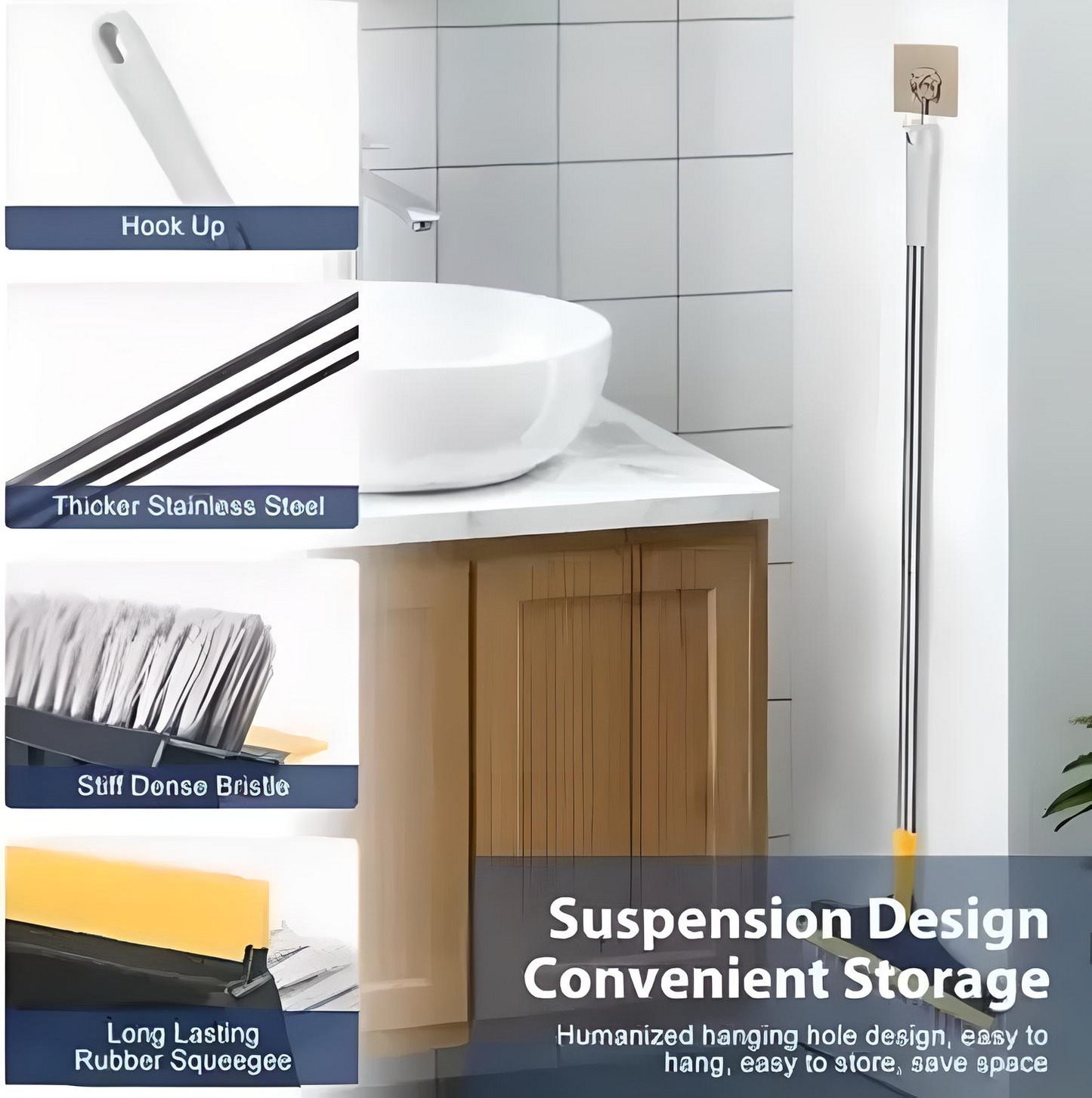 🧼 2-in-1 Bathroom Cleaning Brush with Wiper