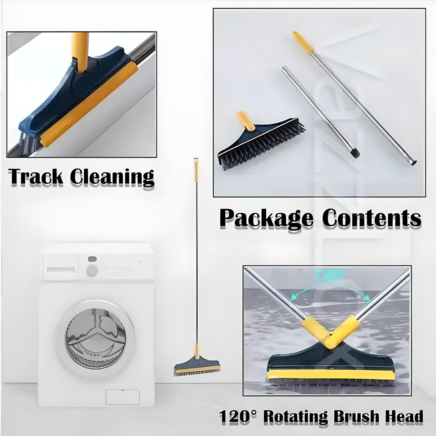 🧼 2-in-1 Bathroom Cleaning Brush with Wiper