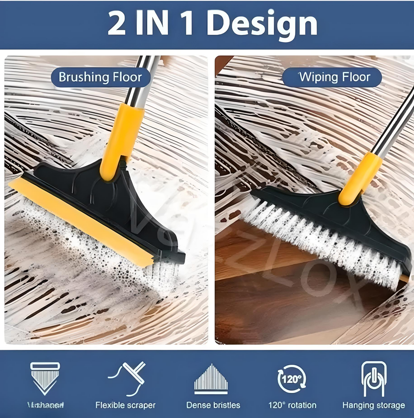 🧼 2-in-1 Bathroom Cleaning Brush with Wiper