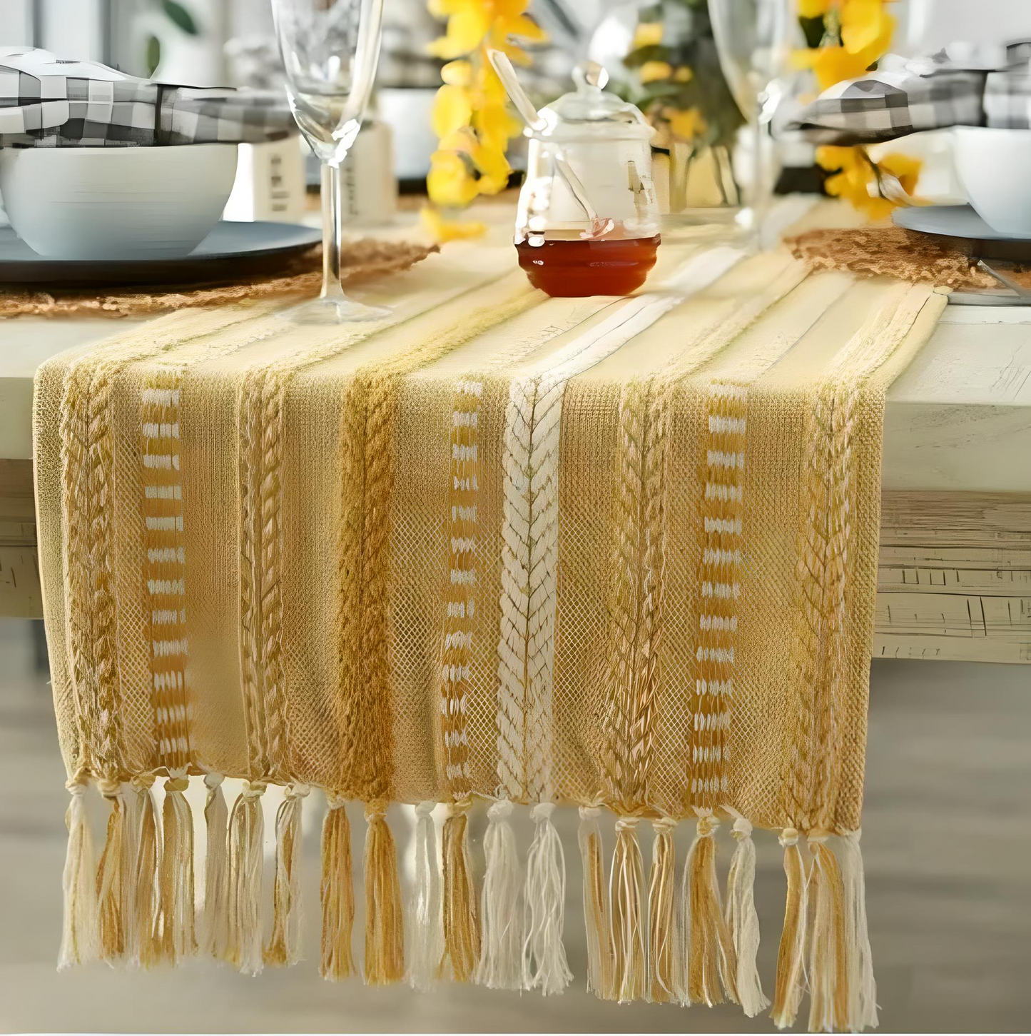 🪄 Handwoven Table Runners – Premium Cotton | 14x72 Inches