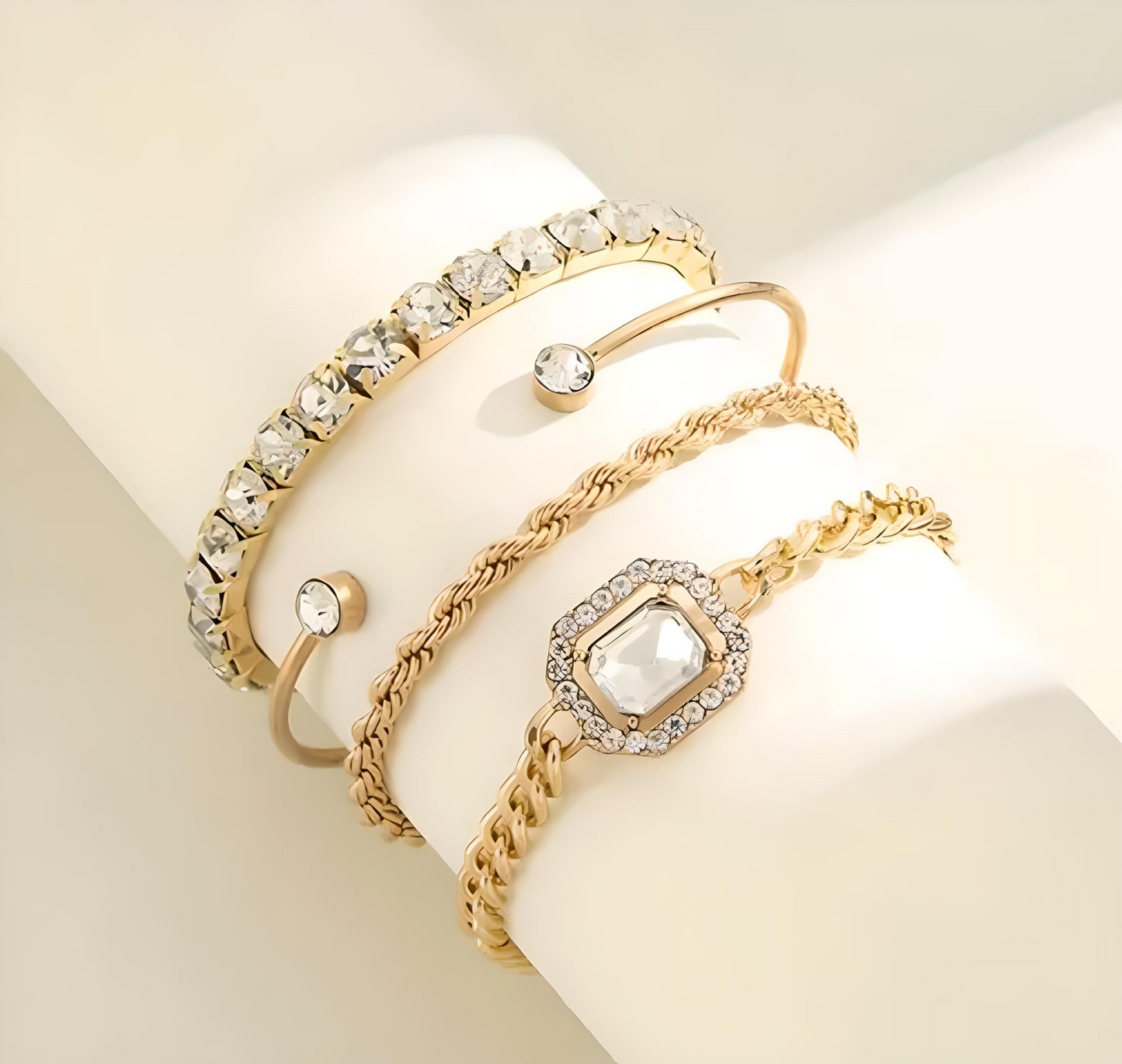 💛 Goldiwala Stackable Butterfly Bracelet Combo – Set of 4 (Gold-Plated)