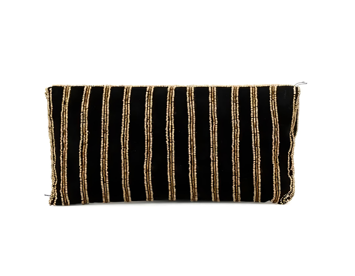 "Velvet Noir Embroidered Clutch – Handcrafted Elegance in Black for Women"