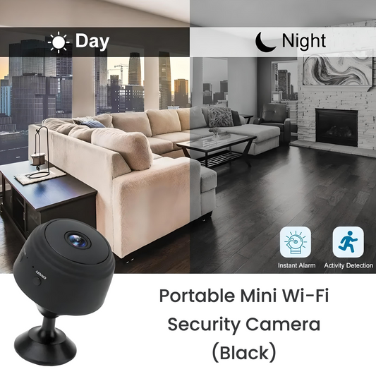 Portable Mini Wi‑Fi Security Camera (Black)