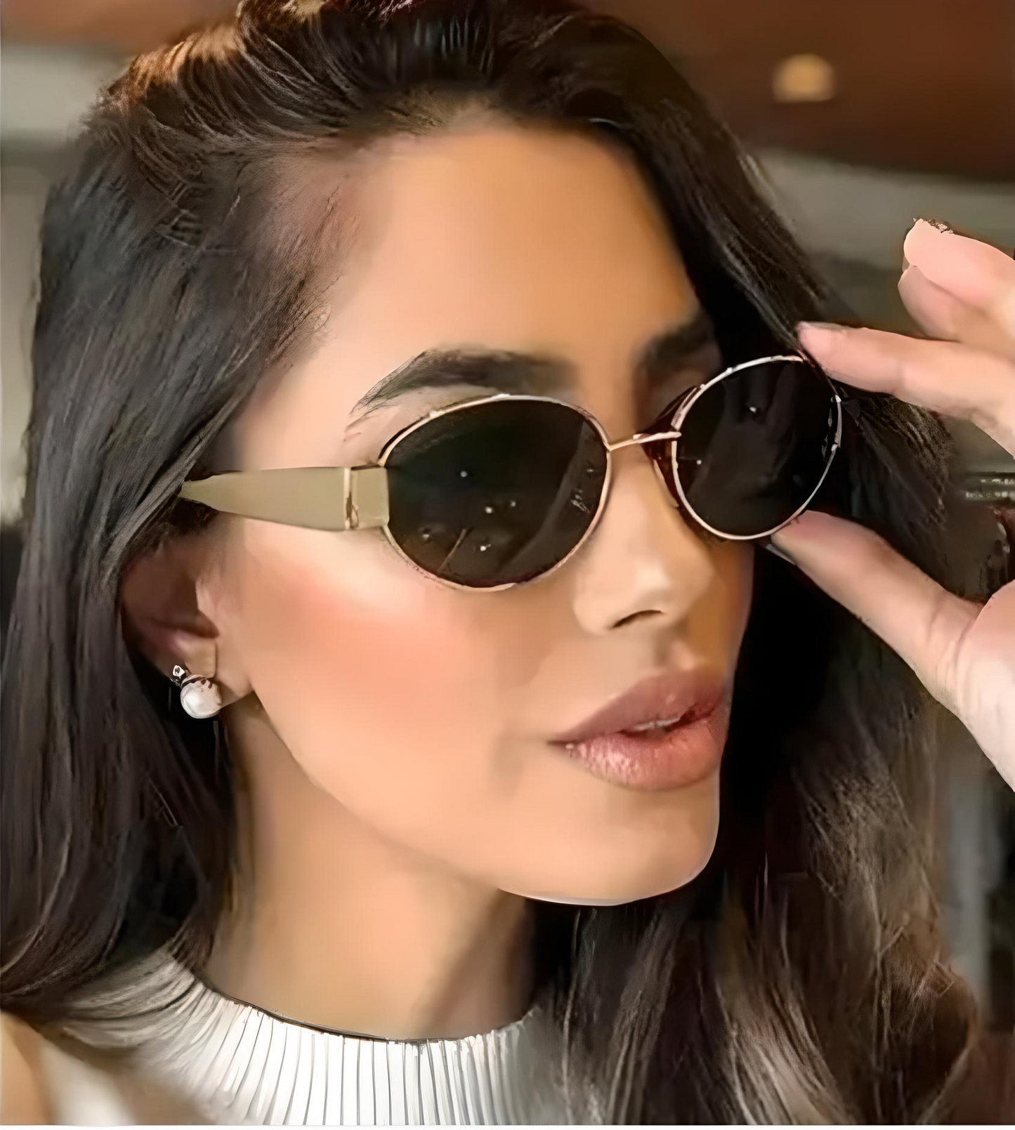 Golden Vogue Oval Sunglasses