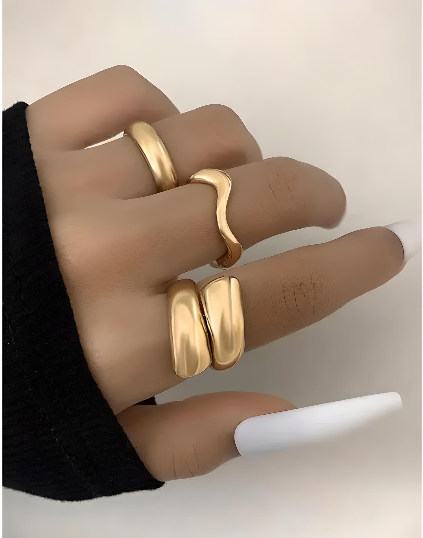 ✨ Bold &amp; Beautiful Gold Plated Rings Set ✨