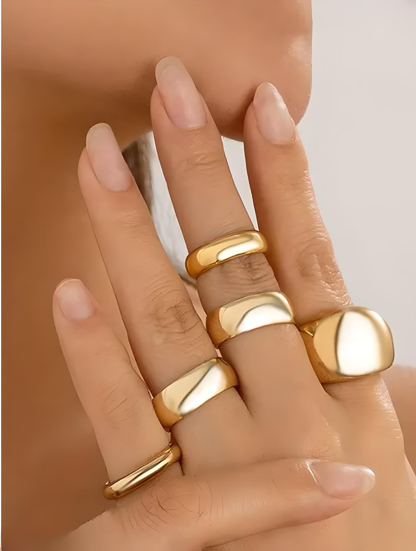 ✨ Bold &amp; Beautiful Gold Plated Rings Set ✨