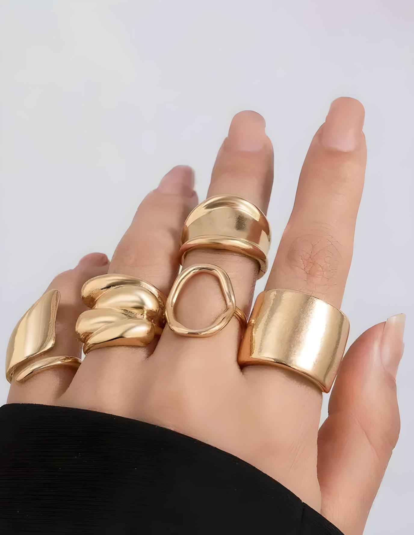 ✨ Bold &amp; Beautiful Gold Plated Rings Set ✨