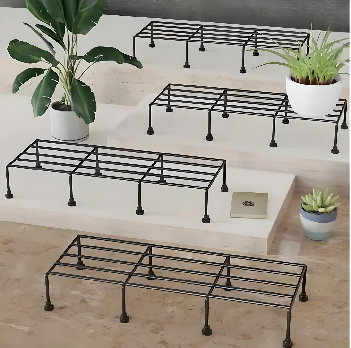 🪴 Durable Iron Plant Stand – Pack of 4 | Sleek & Sturdy Design