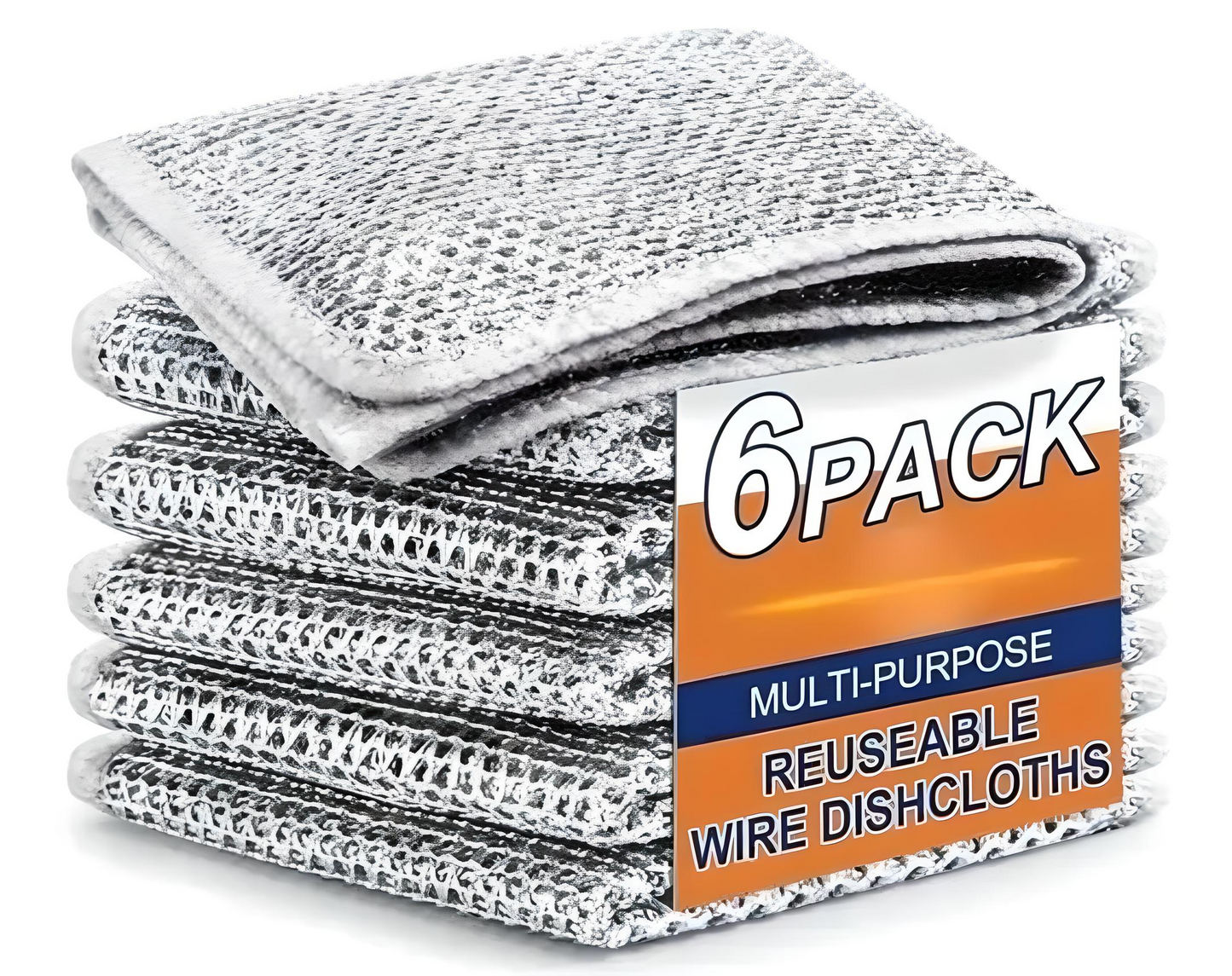 ✨ 6 Pack Non-Scratch Dishcloths – Multipurpose Microfiber Cleaning Rags for Kitchen & Home 🧽🌿