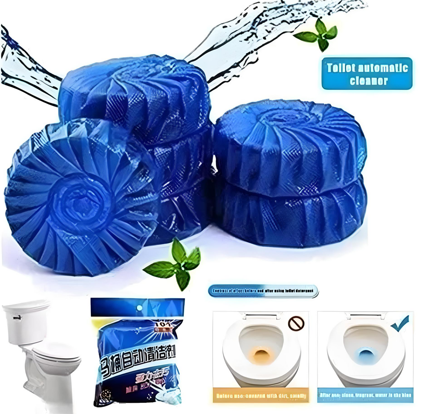 Blue Flush – Automatic Toilet Cleaner Tablets (Pack of 10)