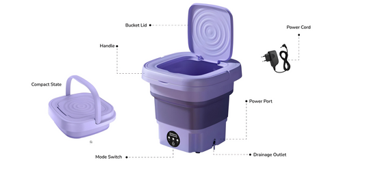 Semi-Automatic Folding 11L Mini Washing Machine with Dryer – Deep Cleaning for Underwear & Small Clothes